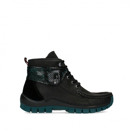 wolky lace up boots 04725 jump 19088 black petrol nubuck