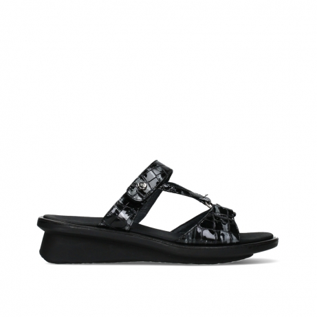 wolky slippers 03307 isa 69210 anthracite croco patent leather