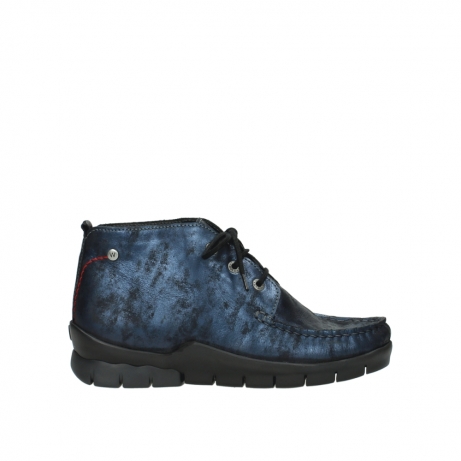wolky lace up boots 01751 misty 10803 metallic blue nubuck