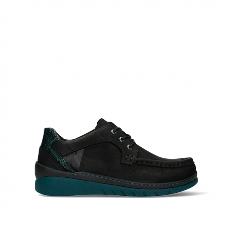 wolky lace up shoes 04852 time 12088 black petrol nubuck